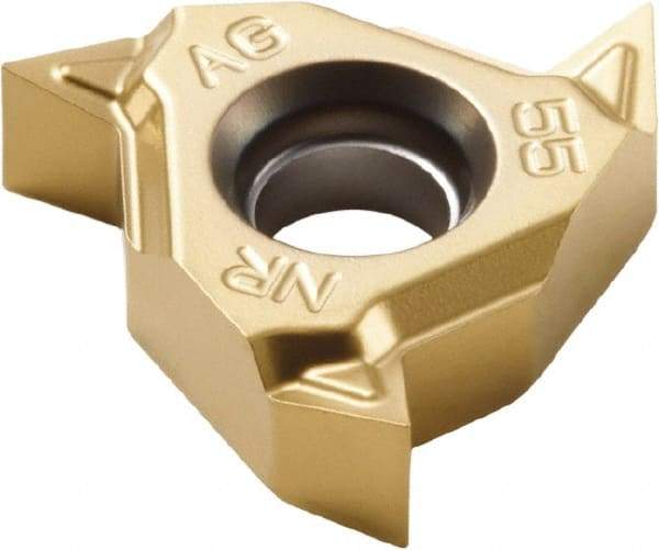 Seco - 16NR Internal Right Hand 14-8 Partial Profile 55° Laydown Threading Insert - Grade CP500, TiAlN/TiN Coated Carbide, 9.53mm Inscribed Circle - Eagle Tool & Supply
