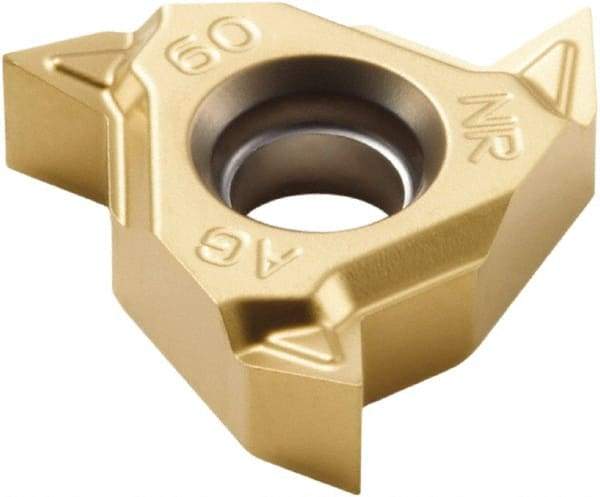 Seco - 16NR Internal Right Hand 14-8 Partial Profile 60° Laydown Threading Insert - Grade CP500, TiAlN/TiN Coated Carbide - Eagle Tool & Supply