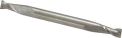SGS - 7/64", 3/16" LOC, 1/8" Shank Diam, 1-1/2" OAL, 2 Flute, Solid Carbide Square End Mill - Double End, Uncoated, Spiral Flute, 30° Helix, Centercutting, Right Hand Cut, Right Hand Flute, Series 15 - Eagle Tool & Supply