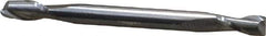 SGS - 1/8", 1/4" LOC, 1/8" Shank Diam, 1-1/2" OAL, 2 Flute, Solid Carbide Square End Mill - Double End, Uncoated, Spiral Flute, 30° Helix, Centercutting, Right Hand Cut, Right Hand Flute, Series 15 - Eagle Tool & Supply