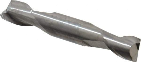 SGS - 1/2", 5/8" LOC, 1/2" Shank Diam, 3" OAL, 2 Flute, Solid Carbide Square End Mill - Double End, Uncoated, Spiral Flute, 30° Helix, Centercutting, Right Hand Cut, Right Hand Flute, Series 15 - Eagle Tool & Supply