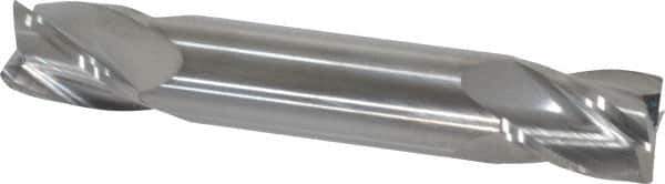 SGS - 1/2", 5/8" LOC, 1/2" Shank Diam, 3" OAL, 4 Flute, Solid Carbide Square End Mill - Double End, Uncoated, Spiral Flute, 30° Helix, Centercutting, Right Hand Cut, Right Hand Flute, Series 14 - Eagle Tool & Supply