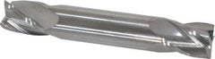 SGS - 1/2", 5/8" LOC, 1/2" Shank Diam, 3" OAL, 4 Flute, Solid Carbide Square End Mill - Double End, Uncoated, Spiral Flute, 30° Helix, Centercutting, Right Hand Cut, Right Hand Flute, Series 14 - Eagle Tool & Supply