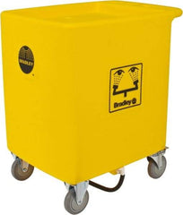 Bradley - 56 Gallon Eye Wash Station Waste Cart - Compatable with Bradley Portable Eye Wash Station S19-921, Includes 2 Clearly Marked Eye Wash Signs - Eagle Tool & Supply