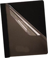 OXFORD - 11" Long x 8" Wide Report Cover with Tang/Prong Binding - Black - Eagle Tool & Supply
