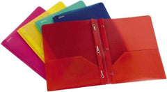 OXFORD - 8-1/2" Long x 11" Wide Report Cover with Tang/Prong Binding - Assorted Colors - Eagle Tool & Supply