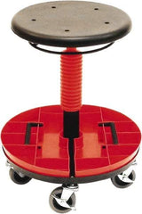 ShopSol - 300 Lb Capacity, 5 Wheel Trolley Stool - Polyurethane, 18" Long x 19" Overall Height x 18" Wide - Eagle Tool & Supply