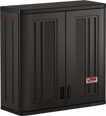 Suncast - 1 Shelf Locking Storage Cabinet - Polypropylene, 30" Wide x 12" Deep x 30-1/4" High, Gray - Eagle Tool & Supply