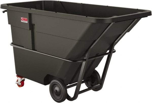 Suncast - 1,400 Lb Load Capacity, 43 Bushels, 2 Cu Yd, Polyethylene Tilt Truck - 47.4" Wide x 86" Long x 50.1" High, Matte Gray - Eagle Tool & Supply