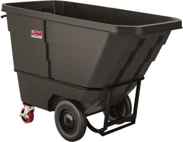 Suncast - 2,200 Lb Load Capacity, 22 Bushels, 1 Cu Yd, Polyethylene Tilt Truck - 33.87" Wide x 70" Long x 45.16" High, Matte Gray - Eagle Tool & Supply