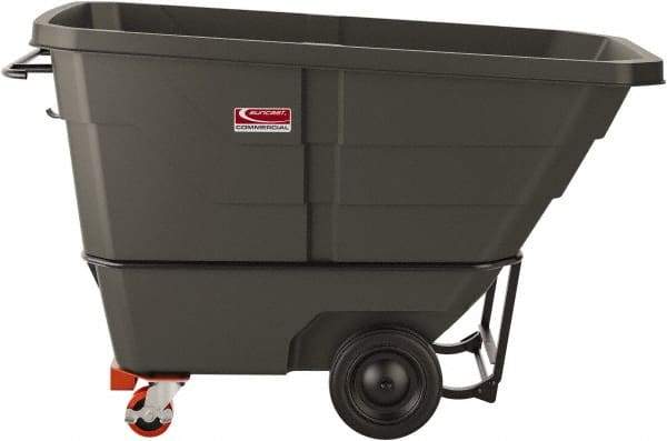 Suncast - 1,300 Lb Load Capacity, 22 Bushels, 1 Cu Yd, Polyethylene Tilt Truck - 33.87" Wide x 70" Long x 43.84" High, Matte Gray - Eagle Tool & Supply