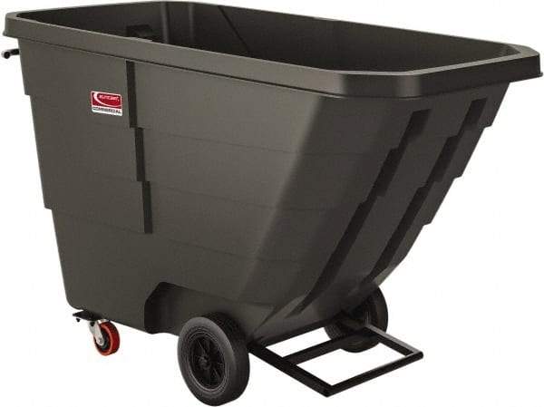 Suncast - 800 Lb Load Capacity, 22 Bushels, 1 Cu Yd, Polyethylene Tilt Truck - 33.87" Wide x 70" Long x 43.84" High, Matte Gray - Eagle Tool & Supply