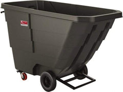 Suncast - 800 Lb Load Capacity, 22 Bushels, 1 Cu Yd, Polyethylene Tilt Truck - 33.87" Wide x 70" Long x 43.84" High, Matte Gray - Eagle Tool & Supply