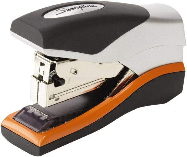 Swingline - 40 Sheet Half Strip Stapler - Silver/Orange/Black - Eagle Tool & Supply