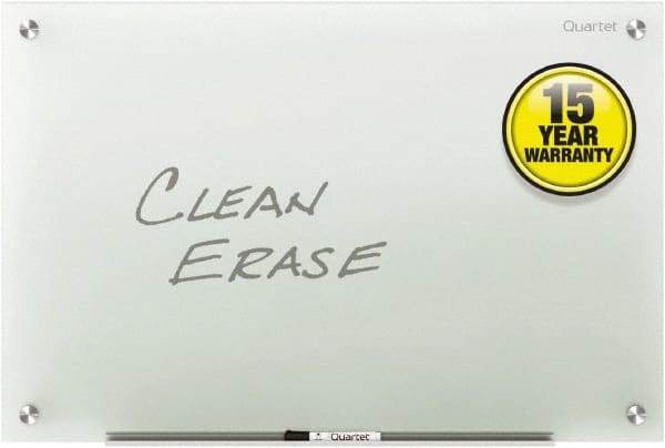 Quartet - 36" High x 48" Wide Dry Erase - Glass, Includes Dry-Erase Marker, (2) Rare-Earth Magnets & Mounting Kit - Eagle Tool & Supply