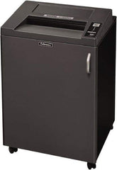 FELLOWES - 5/32 x 1-9/16" Strip, 24 Sheet Cross Cut Commercial Shredder - 23-1/4" Long x 25-3/16" Wide x 38-3/16" High, Level 4 Security, 4 Gal Wastebasket - Eagle Tool & Supply