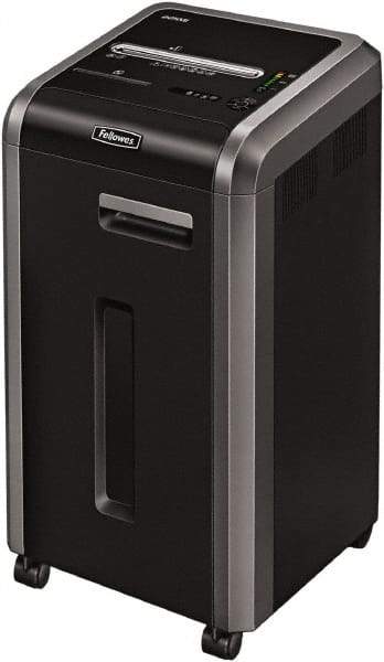 FELLOWES - 5/64 x 15/32" Strip, 16 Sheet Micro Cut Commercial Shredder - 17-3/4" Long x 17-1/8" Wide x 30-3/4" High, Level 5 Security, 16 Gal Wastebasket - Eagle Tool & Supply