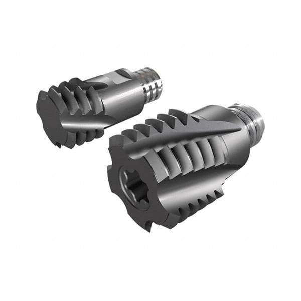 Iscar - MT-ISO-MM Grade IC908 Carbide Thread Milling Tip Insert - TiAlN Finish, 4 Flutes, 12mm Cutting Diam, 9mm Depth of Cut, 14.3mm Extension - Eagle Tool & Supply