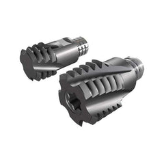 Iscar - MT-W-MM Grade IC908 Carbide Thread Milling Tip Insert - TiAlN Finish, 6 Flutes, 20mm Cutting Diam, 13.9" Depth of Cut, 21mm Extension - Eagle Tool & Supply