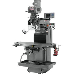 Jet - 54" Table Width x 12" Table Length, Electronic Variable Speed Control, 3 Phase Knee Milling Machine - R8 Spindle Taper, 5 hp - Eagle Tool & Supply