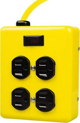Woods PRO - 4 Outlets, 125 Volts, 15 Amps, 4' Cord, Power Outlet Strip - Keyhole Mount, 5-15 NEMA Configuration, 6" Strip, cULus - Eagle Tool & Supply