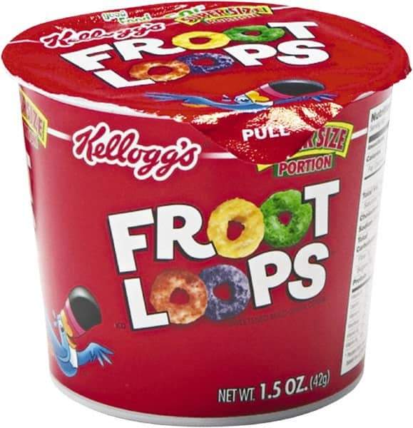 Kellogg's - Cereal - Froot Loops Breakfast Cereal, Single-Serve 1.5oz Cup, 6/Box - Eagle Tool & Supply