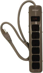 Woods PRO - 6 Outlets, 125 Volts, 15 Amps, 5' Cord, Power Outlet Strip - Keyhole Mount, 5-15 NEMA Configuration, 11-3/4" Strip, cULus - Eagle Tool & Supply