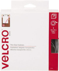 VELCRO Brand - 3/4" Wide x 5 Yd Long Adhesive Backed Hook & Loop Roll - Continuous Roll, Clear - Eagle Tool & Supply