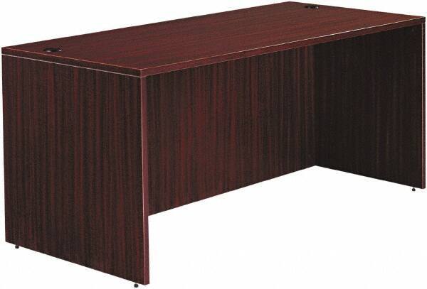 ALERA - Woodgrain Laminate Desk Shell - 65" Wide x 29-1/2" Deep x 29-5/8" High, Mahogany - Eagle Tool & Supply