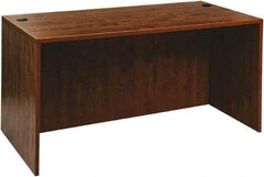 ALERA - Woodgrain Laminate Desk Shell - 59-1/8" Wide x 29-1/2" Deep x 29-5/8" High, Medium Cherry - Eagle Tool & Supply