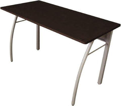 Linea Italia - Woodgrain Laminate Rectangular Desk - 47-1/4" Wide x 23-5/8" Deep x 29-1/2" High, Mocha & Gray - Eagle Tool & Supply