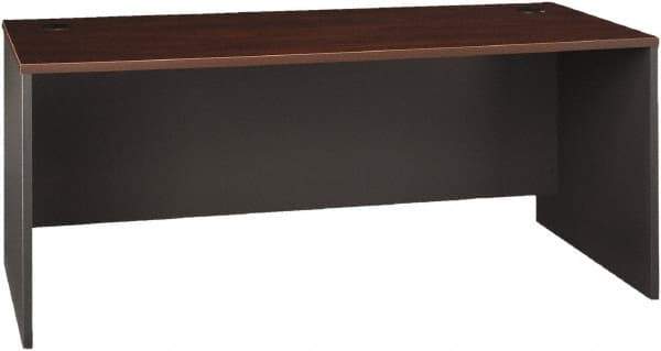 Bush Business Furniture - Laminate Over Wood Desk Shell - 71-1/8" Wide x 29-3/8" Deep x 29-7/8" High, Hansen Cherry & Graphite Gray - Eagle Tool & Supply