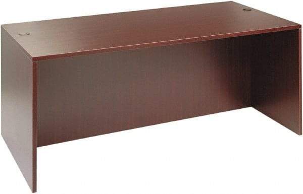 ALERA - Woodgrain Laminate Desk Shell - 71" Wide x 35-1/2" Deep x 29-5/8" High, Mahogany - Eagle Tool & Supply