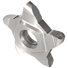 Iscar - 24N318PENTA Grade IC807G, 3.18mm Cutting Width Carbide Grooving Insert - 6.5mm Max Depth of Cut, 0.2mm Corner Radius, TiAlN/AlTiN/TiN Finish - Eagle Tool & Supply