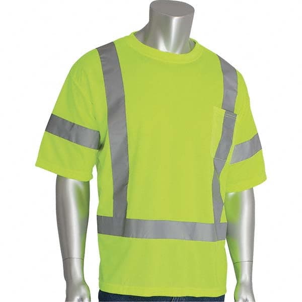 PIP - Size XL Hi-Vis Yellow High Visibility Short Sleeve T-Shirt - Eagle Tool & Supply