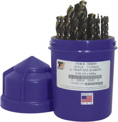 Triumph Twist Drill - 1/16 to 1/2", 135° Point, Bronze/Black Oxide Finish, High Speed Steel Jobber Length Drill Bit Set - Eagle Tool & Supply