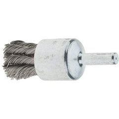 Tru-Maxx - 3/4" Brush Diam, Knotted, End Brush - 1/4" Diam Steel Shank, 22,000 Max RPM - Eagle Tool & Supply