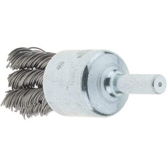 Tru-Maxx - 3/4" Brush Diam, Knotted, End Brush - 1/4" Diam Steel Shank, 22,000 Max RPM - Eagle Tool & Supply