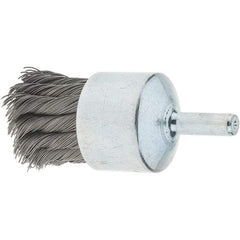 Tru-Maxx - 1-1/8" Brush Diam, Knotted, End Brush - 1/4" Diam Steel Shank, 22,000 Max RPM - Eagle Tool & Supply