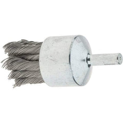 Tru-Maxx - 1-1/8" Brush Diam, Knotted, End Brush - 1/4" Diam Steel Shank, 22,000 Max RPM - Eagle Tool & Supply