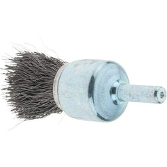 Tru-Maxx - 3/4" Brush Diam, Crimped, Flared End Brush - 1/4" Diam Steel Shank, 22,000 Max RPM - Eagle Tool & Supply