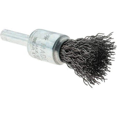 Tru-Maxx - 1/2" Brush Diam, Crimped, Flared End Brush - 1/4" Diam Steel Shank, 25,000 Max RPM - Eagle Tool & Supply