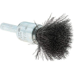 Tru-Maxx - 1/2" Brush Diam, Crimped, Flared End Brush - 1/4" Diam Steel Shank, 25,000 Max RPM - Eagle Tool & Supply
