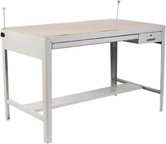 Safco - 56-1/2 Wide x 30-1/2" Deep x 35-1/2" High, Steel Drafting Table Base - Fixed Legs, Gray - Eagle Tool & Supply
