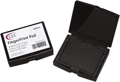 LEE - 2" Wide x 1/2" High x 1/2" Deep, Inked Fingerprint Pad - Plastic, Black - Eagle Tool & Supply