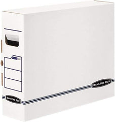 BANKERS BOX - 1 Compartment, 5" Wide x 14-7/8" High x 18-3/4" Deep, Storage Box - Plastic, White/Blue - Eagle Tool & Supply