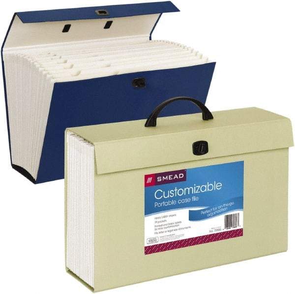 SMEAD - 19 Compartments, 15" Wide x 10" High x 5-1/4" Deep, Case File - Corrugated Cardboard, Assorted Colors - Eagle Tool & Supply