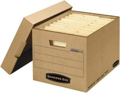 BANKERS BOX - 1 Compartment, 13" Wide x 12" High x 16-1/4" Deep, Storage Box - Corrugated Fiberboard, Kraft (Color) - Eagle Tool & Supply