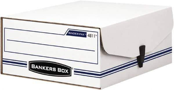 BANKERS BOX - 1 Compartment, 9-1/8" Wide x 4-3/8" High x 11-3/8" Deep, Storage Box - Corrugated Fiberboard, White/Blue - Eagle Tool & Supply