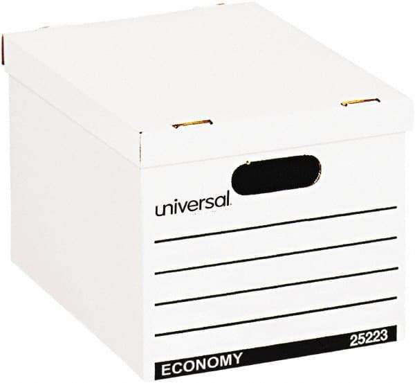 UNIVERSAL - 1 Compartment, 12" Wide x 10" High x 15" Deep, Storage Box - Corrugated Fiberboard, White - Eagle Tool & Supply